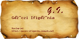 Géczi Ifigénia névjegykártya